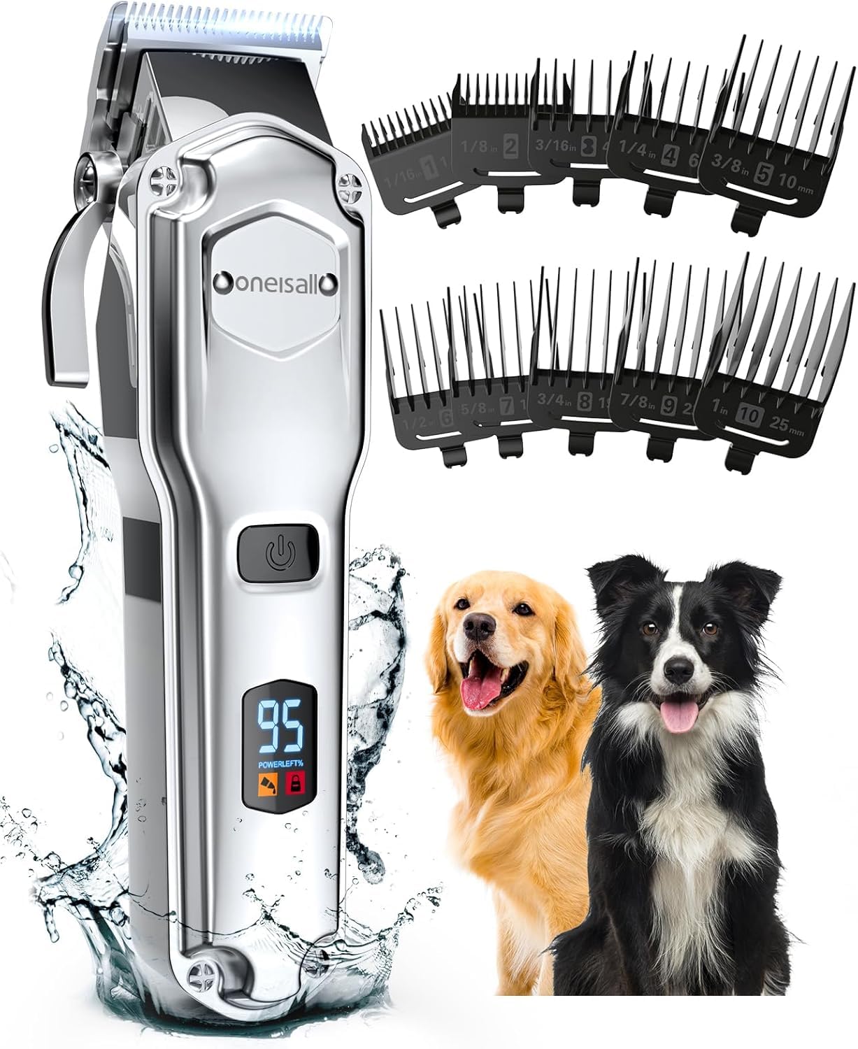 Hatteker Heavy-Coat Dog Grooming Clipper with 6 Guard Combs