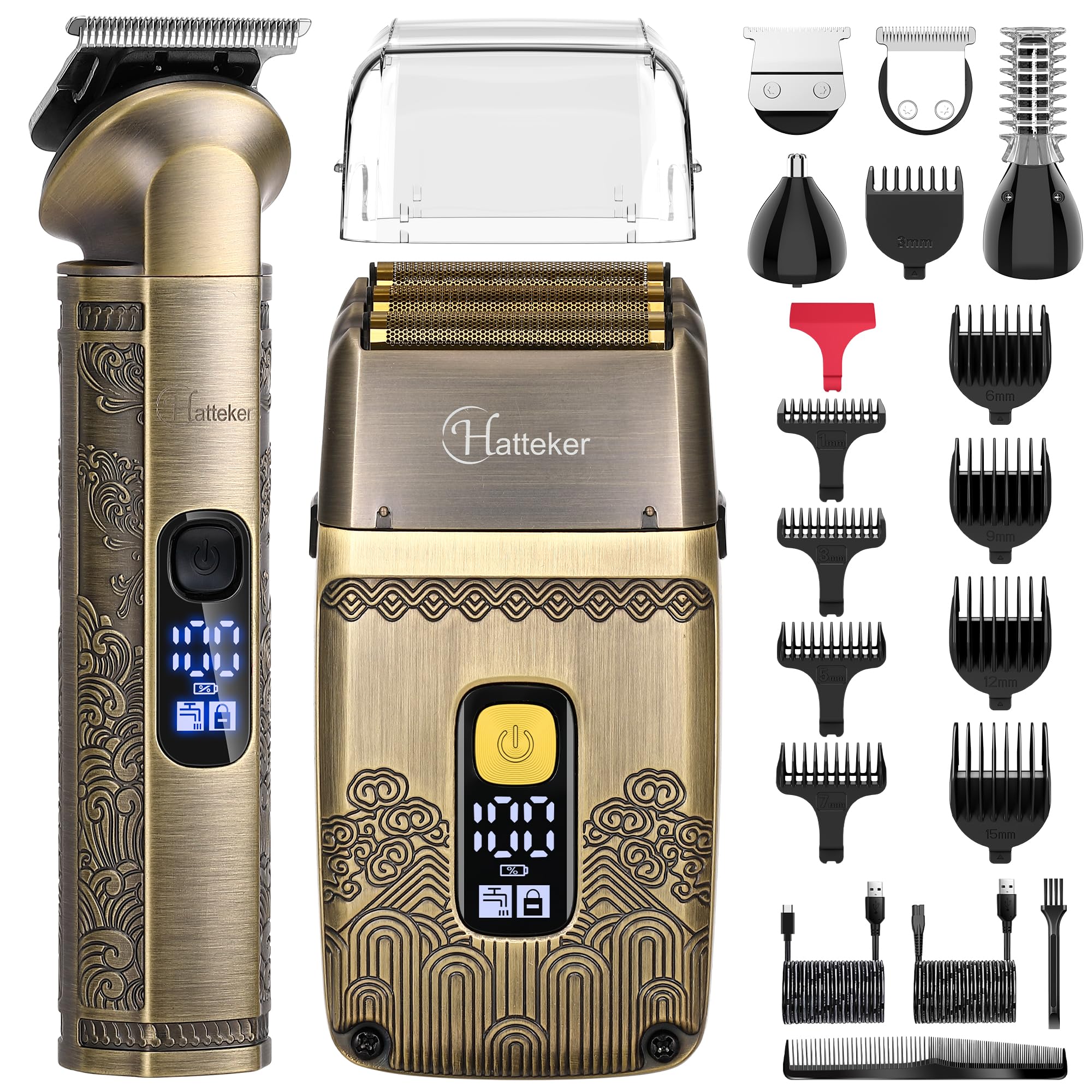 Hatteker All-in-One Cordless Beard Trimmer, Clipper & Foil Shaver