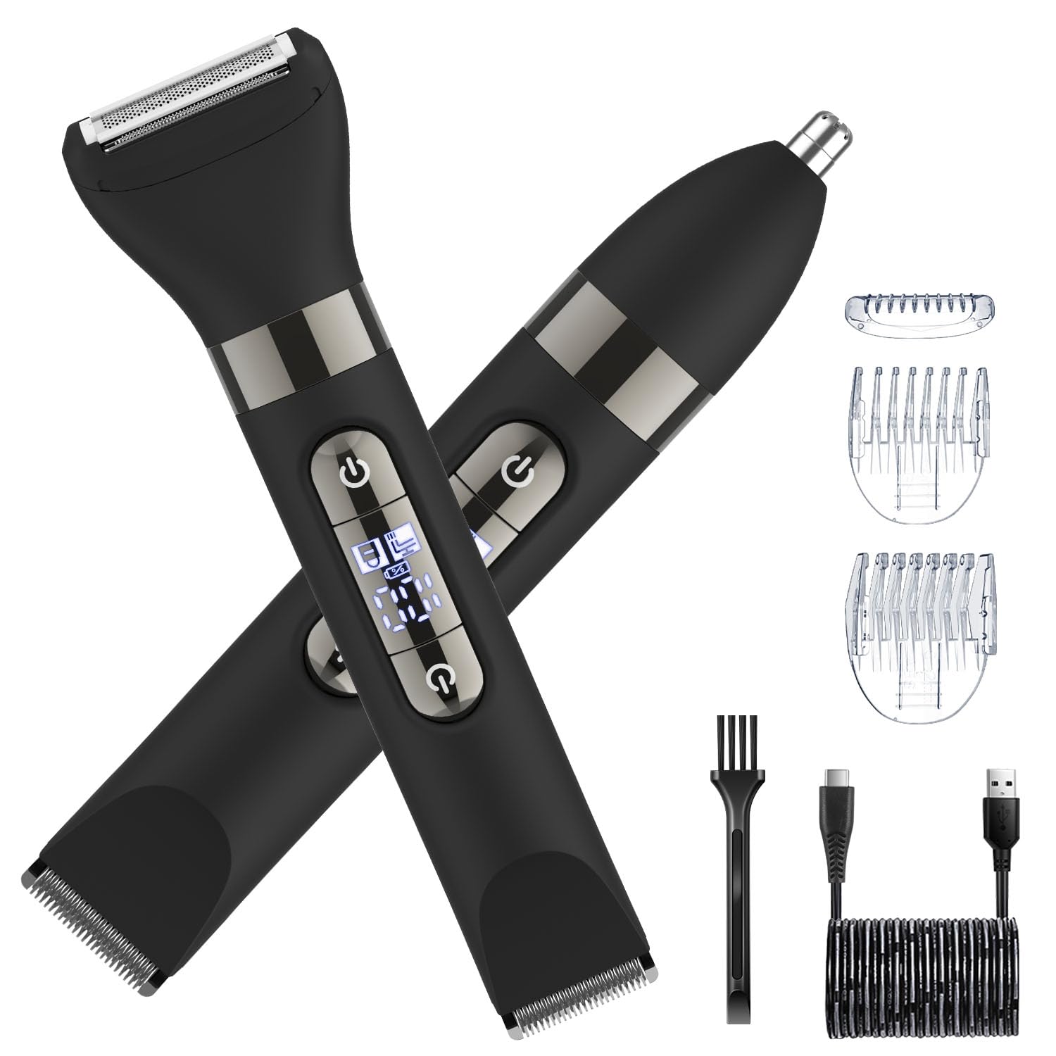 Hatteker 3-in-1 Dual-Head Body & Eyebrow Trimmer for Men
