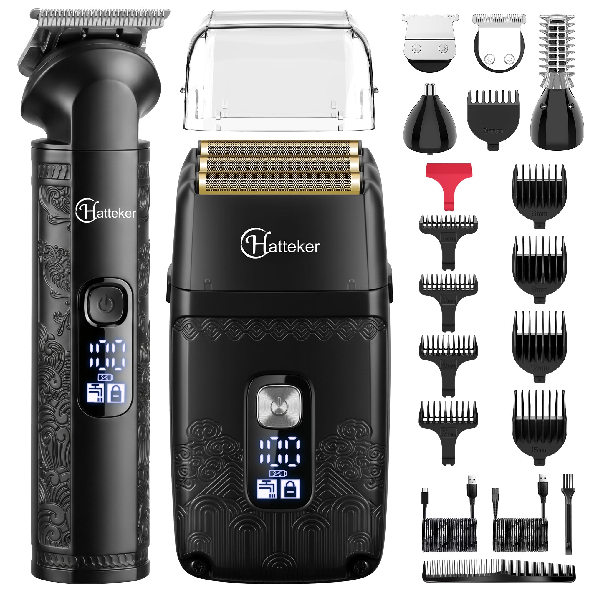 Hatteker Triple Blade Foil Shaver & Hair Grooming Station